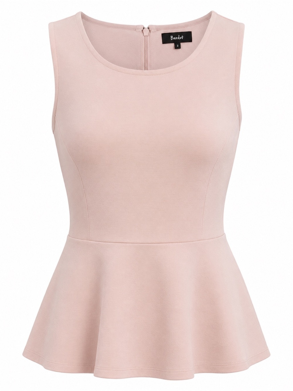 Bardot Blush Pink Peplum Top Sleeveless Size US 2